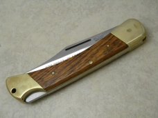 Puma Germany Wood 970 Game Warden Lockback Knife in Box w/Leather Pouch c.1968