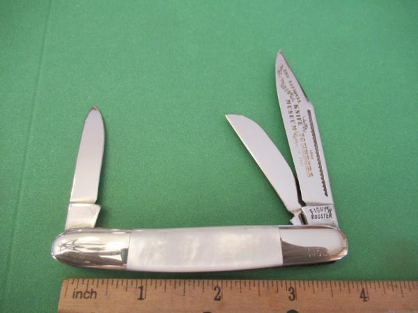 Fight'N Rooster 1980 Pearl Stockman Founders Museum Knife 