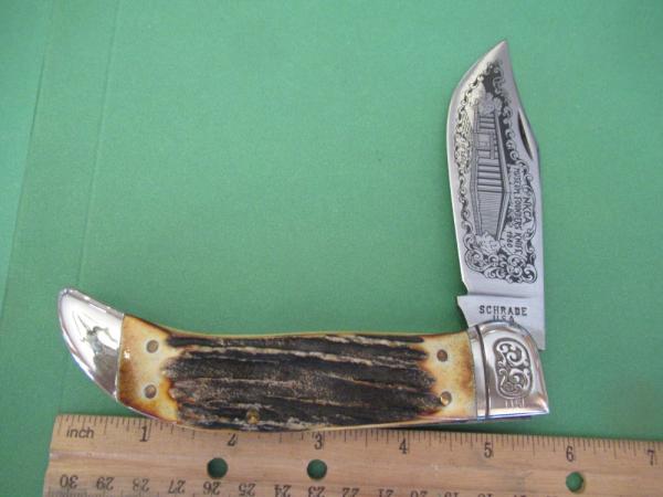 Schrade 1980  Stag Handle Clasp Folding Hunter NKCA Museum Knife 