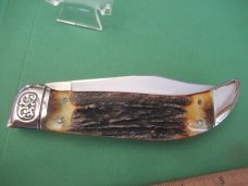 Schrade 1980  Stag Handle Clasp Folding Hunter NKCA Museum Knife 