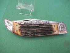 Schrade 1980  Stag Handle Clasp Folding Hunter NKCA Museum Knife 