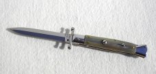 NEW OLD STOCK 1980's ITALIAN STILETTO 9" GENUINE BRAZILIAN HORN SWING GUARD LOCK BACK 