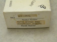 Winchester Trademark USA 1993 Burnt Orange Bone 29103 Cartridge Series Jumbo Trapper Knife in Box Winchester Trademark USA 1993 Burnt Orange Bone 29103 Cartridge Series Jumbo Trapper Knife in Box