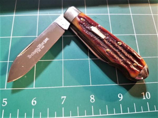 SCHATT MORGAN TEAR DROP AMBER CARVED STAG 042206 1 OF 100 EO