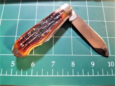 SCHATT MORGAN TEAR DROP AMBER CARVED STAG 042206 1 OF 100 EO