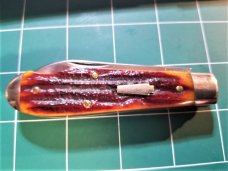 SCHATT MORGAN TEAR DROP AMBER CARVED STAG 042206 1 OF 100 EO