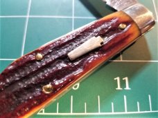 SCHATT MORGAN TEAR DROP AMBER CARVED STAG 042206 1 OF 100 EO