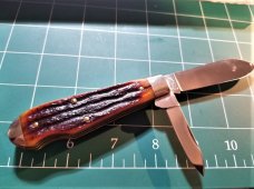 SCHATT MORGAN TEAR DROP AMBER CARVED STAG 042206 1 OF 100 EO
