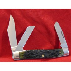 MIB THE RANCHER STOCKMAN KNIFE BY SCHRADE CUTLERY CORP. GREEN BONE c1981 # G0391