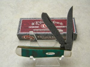 Case XX  USA 9207DAM 5 Dot Mini Trapper Damascus Knife NIB