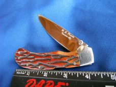 Custom hand made Lock-back folding Knife,  jigged bone scales, by Robert E Purvis.  Made in the USA!
