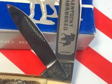 Vintage Early HAND MADE Bulldog 4 Blade Congress Kentucky Thorobred Horse Theme Knife +Derby Shield Vintage Early HAND MADE Bulldog 4 Blade Congress Kentucky Thorobred Horse Theme Knife +Derby Shield