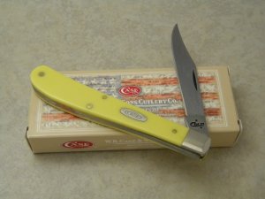 Case XX USA 2 Dot Yellow 31048 Slimline Trapper Farmers Jack Knife NIB