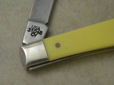 Case XX USA 2 Dot Yellow 31048 Slimline Trapper Farmers Jack Knife NIB Case XX USA 2 Dot Yellow 31048 Slimline Trapper Farmers Jack Knife NIB