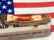 Parker (Japan) IMAI K-542 Lockback Pocket/Hunting Knife w/ a Bald Eagle Blade Etching - NOS Parker (Japan) IMAI K-542 Lockback Pocket/Hunting Knife w/ a Bald Eagle Blade Etching - NOS