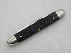 Queen Cutlery #5 Senator Pen, 2 ½” closed, 1947, rough black handles, carbon steel blades, Queen Cutlery #5 Senator Pen, 2 ½” closed, 1947, rough black handles, carbon steel blades,