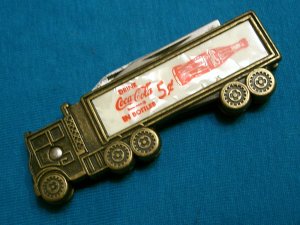 VINTAGE FIGURAL AD ADVERTISING COKE COCA COLA TRUCK FOLDING POCKET JACK PEN KNIFE KNIVES OLD