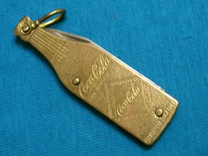 VINTAGE REMINGTON FIGURAL AD ADVERTISING COKE COCA COLA BOTTLE FOLDING POCKET JACK KNIFE KNIVES OLD