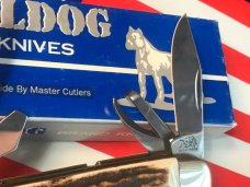 Vintage Bulldog Brand Scout Knife /Utility/Camp w Great Matching Stag Handles -NOS & Mint Vintage Bulldog Brand Scout Knife /Utility/Camp w Great Matching Stag Handles -NOS & Mint