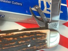 Vintage Bulldog Brand Scout Knife /Utility/Camp w Great Matching Stag Handles -NOS & Mint Vintage Bulldog Brand Scout Knife /Utility/Camp w Great Matching Stag Handles -NOS & Mint