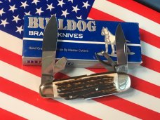 Vintage Bulldog Brand Scout Knife /Utility/Camp w Great Matching Stag Handles -NOS & Mint Vintage Bulldog Brand Scout Knife /Utility/Camp w Great Matching Stag Handles -NOS & Mint