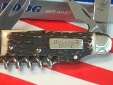 Vintage Bulldog Brand Scout Knife /Utility/Camp w Great Matching Stag Handles -NOS & Mint Vintage Bulldog Brand Scout Knife /Utility/Camp w Great Matching Stag Handles -NOS & Mint