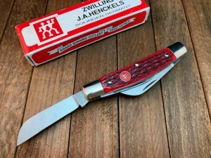 Henckels ( Made by Boker) 4 Blade Congress Red Pin Feather Jigged Bone 3 5/8” Closed OAL