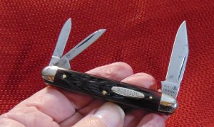 VINTAGE OLD ROBESON SHUREDGE ROCHESTER USA WHITTER #  632319 POCKET KNIFE STRAWBERRY BONE 1940/1960
