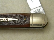 Winchester Trademark USA 1992 Burnt Orange Bone 39101 Cartridge Series Whittler Knife in Box Winchester Trademark USA 1992 Burnt Orange Bone 39101 Cartridge Series Whittler Knife in Box