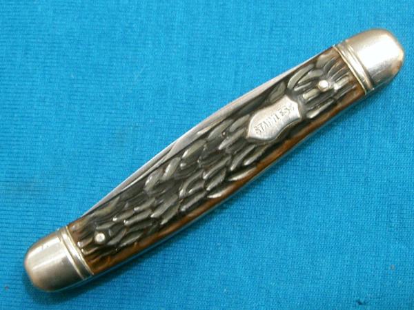 VINTAGE SUPER RAZOR BLADE STAINLESS IMPERIAL PROV USA STOCKMAN FOLDING POCKET KNIFE KNIVES OLD VINTAGE SUPER RAZOR BLADE STAINLESS IMPERIAL PROV USA STOCKMAN FOLDING POCKET KNIFE KNIVES OLD