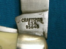 VINTAGE SEARS CRAFTSMAN USA 95045 3 BLADE STOCKMAN FOLDING POCKET JACK KNIFE KNIVES OLD