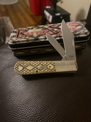 2006 Case XX USA Antique Rattle Snake Bone Barlow 620091/2 SS With Scrolled Bolster New In Tin