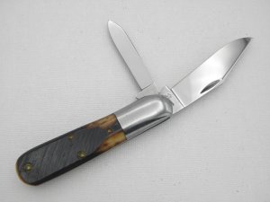 Queen Cutlery #22 Barlow: 3 1/2” closed, 1955- 1957, saw cut bone handles 