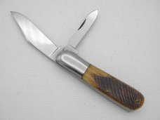 Queen Cutlery #22 Barlow: 3 1/2” closed, 1955- 1957, saw cut bone handles Queen Cutlery #22 Barlow: 3 1/2” closed, 1955- 1957, saw cut bone handles
