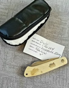 Bobby Toole Custom Mammoth Ivory Dino Knife, New, CPM-154 ,4"closed Bobby Toole Custom Mammoth Ivory Dino Knife, New, CPM-154 ,4"closed