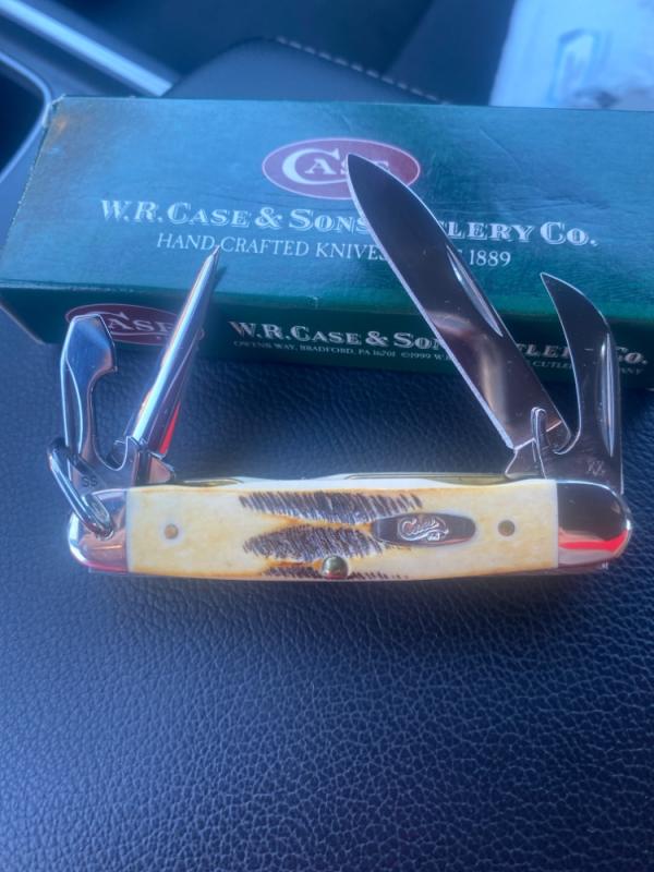 2007 Case XX USA 6.54090R SS JR Scout Bonestag Bone Handles With 4 Tools/Blades New In Box 2007 Case XX USA 6.54090R SS JR Scout Bonestag Bone Handles With 4 Tools/Blades New In Box