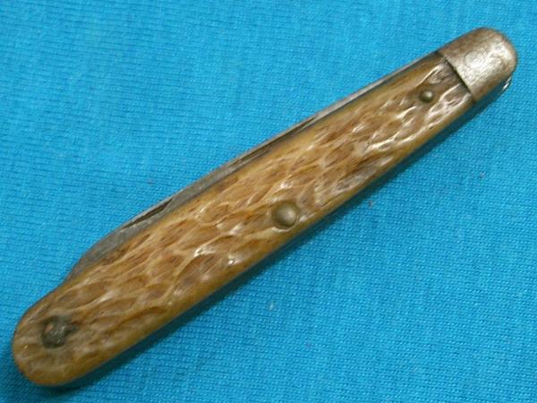 VINTAGE BONE REMINGTON UMC R2063 BAREHEAD SLEEVEBOARD JACK HUNTING FOLDING POCKET KNIFE KNIVES OLD
