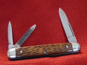 VINTAGE OLD SCHRADE CUT. CO.  WALDEN NY PEACHSEED BONE  WHITTLER KNIFE 1904/1946