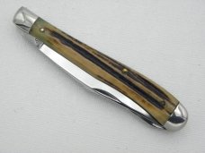 Queen Cutlery #24 Slim Trapper Winterbottom bone: 4 1/16” closed, 1952, Big “Q” tang stamp Queen Cutlery #24 Slim Trapper Winterbottom bone: 4 1/16” closed, 1952, Big “Q” tang stamp