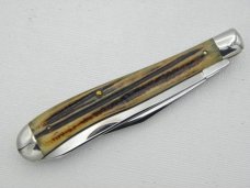 Queen Cutlery #24 Slim Trapper Winterbottom bone: 4 1/16” closed, 1952, Big “Q” tang stamp Queen Cutlery #24 Slim Trapper Winterbottom bone: 4 1/16” closed, 1952, Big “Q” tang stamp