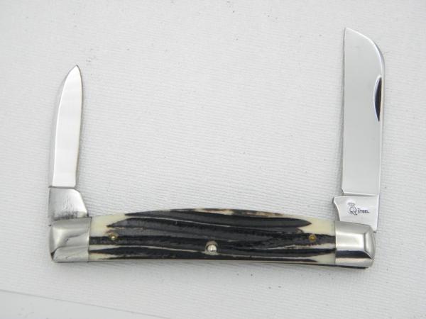 Queen Cutlery Co. #31 Half Congress in Winterbottom Bone: 4” closed; circa 1960, Q STEEL tang stamp