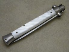Italy Swivel Bolster Release 10.75 Cracked Ice Italian Stiletto Switchblade Knife c.70's/80's