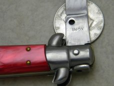 Italy Swivel Bolster Release 10.75 Cracked Ice Italian Stiletto Switchblade Knife c.1970's or 1980's