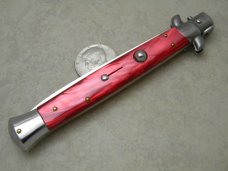 Italy Swivel Bolster Release 10.75 Cracked Ice Italian Stiletto Switchblade Knife c.1970's or 1980's