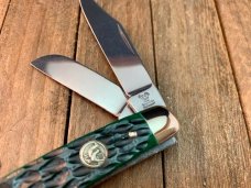Hen and Rooster Bertram Cutlery Solingen Germany Green Pick Bone Stockman Hen and Rooster Bertram Cutlery Solingen Germany Green Pick Bone Stockman