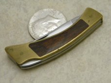 Browning USA Wood & Brass Small Double Lockback Knife 