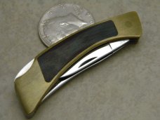 Browning USA Wood & Brass Small Double Lockback Knife 