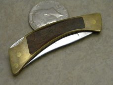 Browning USA Wood & Brass Mini Lockback Knife Browning USA Wood & Brass Mini Lockback Knife