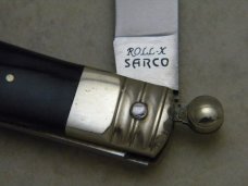 Rare Vintage SARCO Roll-X Buffalo Horn Roller Lockback Folding Knife Rare Vintage SARCO Roll-X Buffalo Horn Roller Lockback Folding Knife