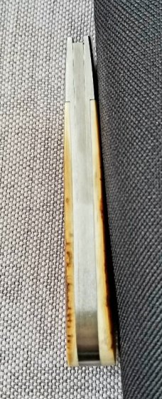 Steve Vanderkolff Mammoth Ivory,4" swayback, he uses dot system for pulls. CPM-154, diamond shield 